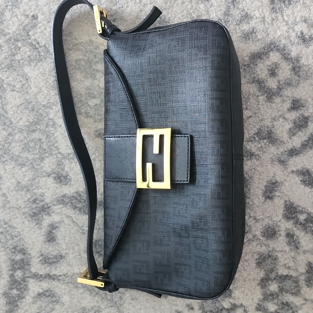 Fendi small mama black canvas satchel